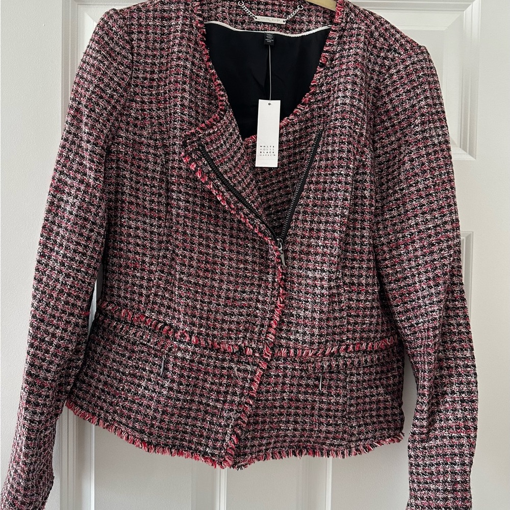 White House Black Market Pink and Black Blazer Tailored Fit